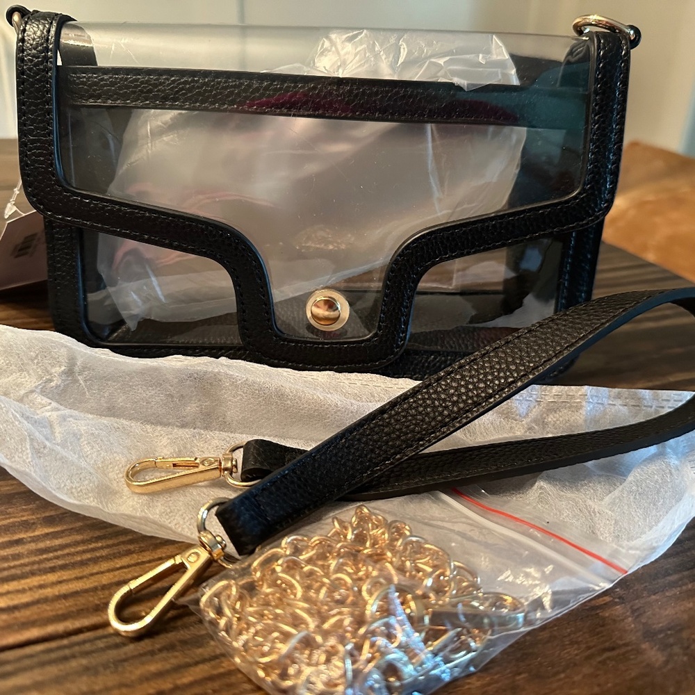 Clear Purse with Black Trim NWT